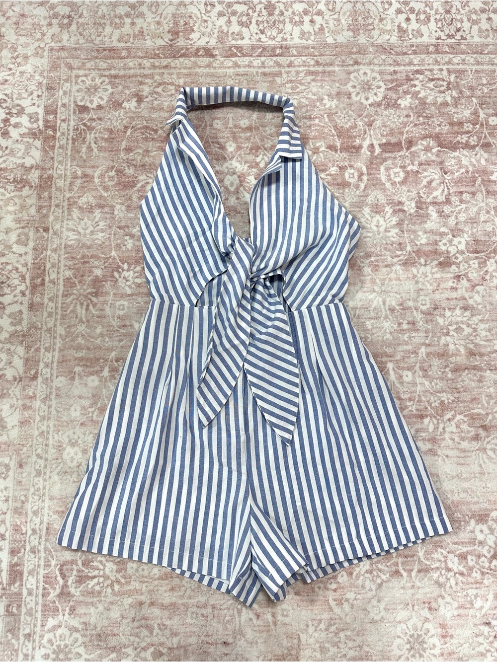 NWT 🦋 Commense Striped Tie Frint Romper - Picture 4 of 14